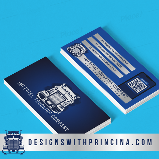 Double Sided Business Cards | Glossy | Standard US Size 3.5 x 2 Inches | Imperial Trucking Company ThemeDesign